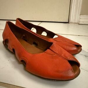 Sergio Tomani Red Leather Slip On Flats